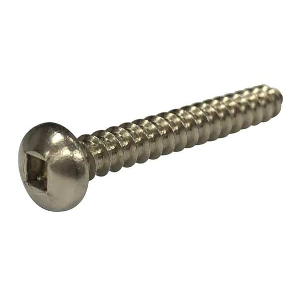 Sheet Metal Screw, #10 x 3 in, Plain 18-8 Stainless Steel Pan Head Square Drive, 50 PK