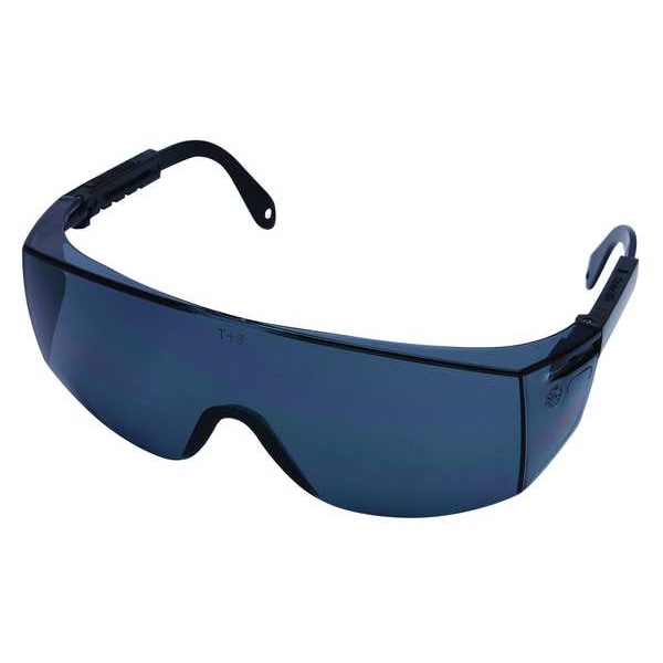 Safety Glasses, OTG-Wraparound Gray Polycarbonate Lens, Scratch-Resistant