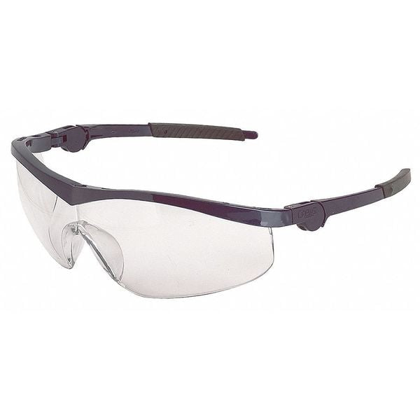 Safety Glasses, Wraparound Clear Polycarbonate Lens, Scratch-Resistant