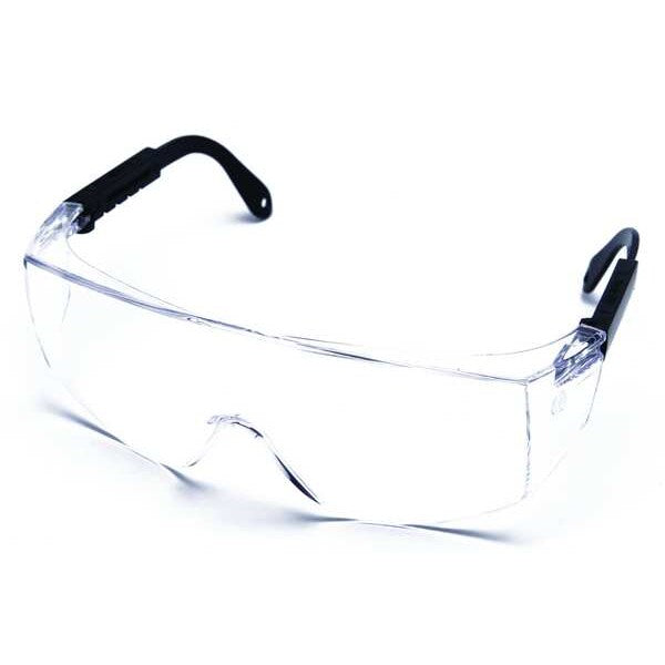 Safety Glasses, OTG Clear Polycarbonate Lens, Scratch-Resistant