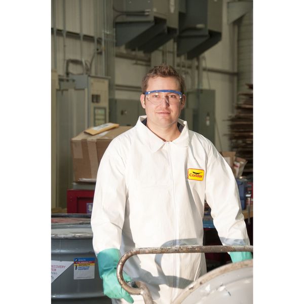 Safety Glasses, Wraparound Clear Polycarbonate Lens, Scratch-Resistant