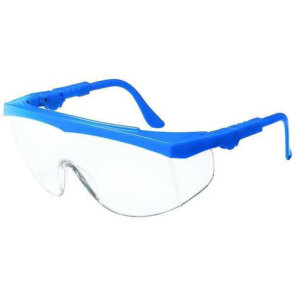 Safety Glasses, Wraparound Clear Polycarbonate Lens, Scratch-Resistant