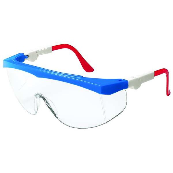Safety Glasses, Wraparound Clear Polycarbonate Lens, Scratch-Resistant