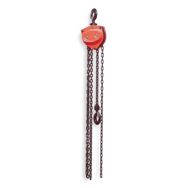 Manual Chain Hoist, 2000 lb., Lift 10 ft.