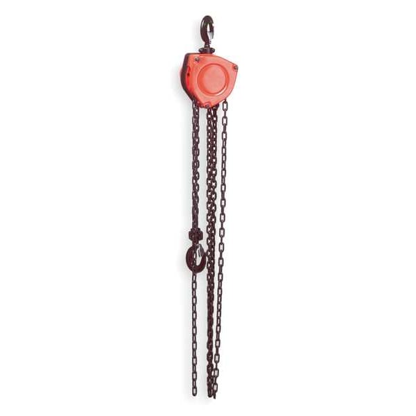 Manual Chain Hoist, 1000 lb., Lift 15 ft.