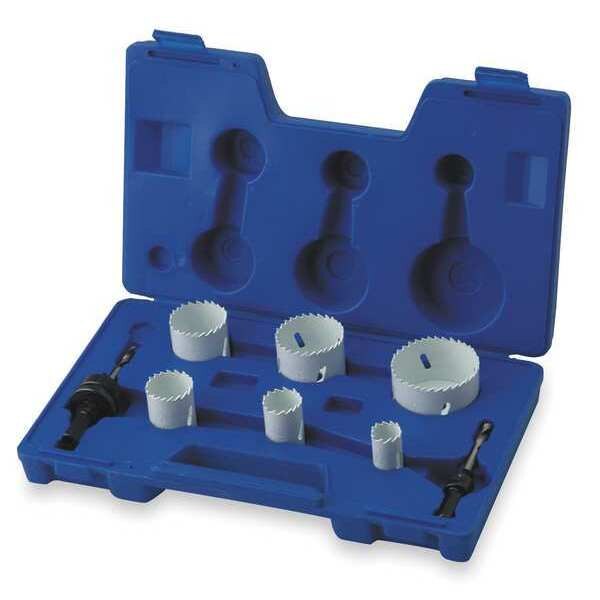 Hole Saw Kit, Bimetal, 7/8 To 2.5 In, 8 Pc