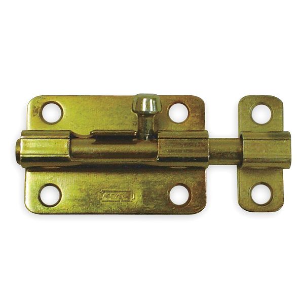 Barrel Slide Bolt, Yellow Zinc, 3 In. L