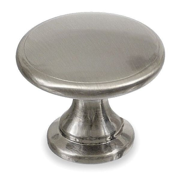 Cabinet Knob, Zinc Die-Cast, Satin Nickel, Proj. 1-1/8