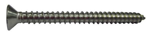 Sheet Metal Screw, #6 x 1-1/2 in, Plain 18-8 Stainless Steel Flat Head Phillips Drive, 100 PK
