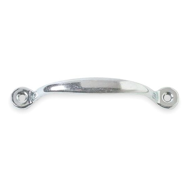 Door Pull, Steel, 4-7/8 In L, Galvanized, Unthr. Through Holes