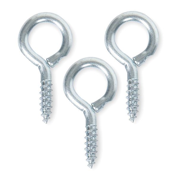Eye Bolt 15/32 in ID, Steel, Zinc Plated, 20 PK
