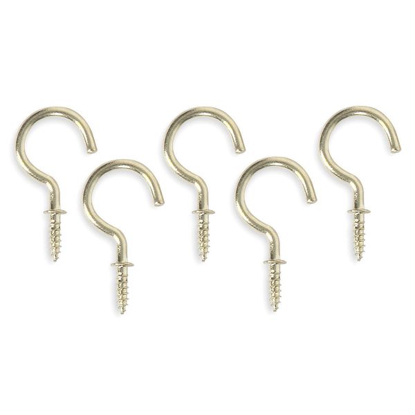 Cup, Type Hook, Brass, Length 7/8 In, PK20