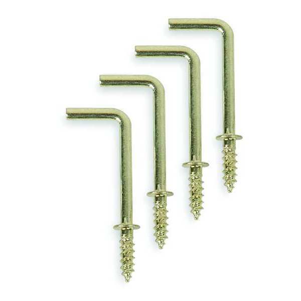 Shoulder Hook, Brass, Length 3/4 In, PK20
