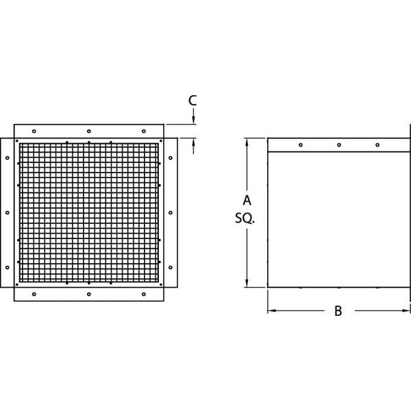 Fan Guard, 24-1/8 In. H, 24-1/8 In. W