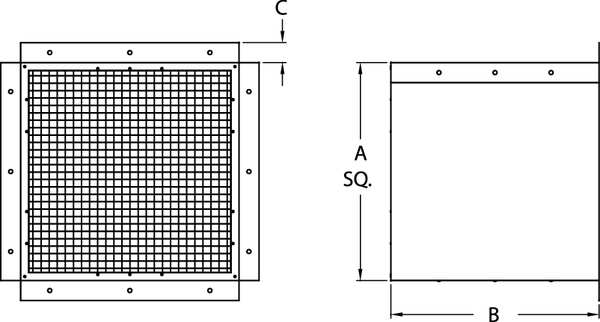 Fan Guard, 20-1/8 In. H, 20-1/8 In. W