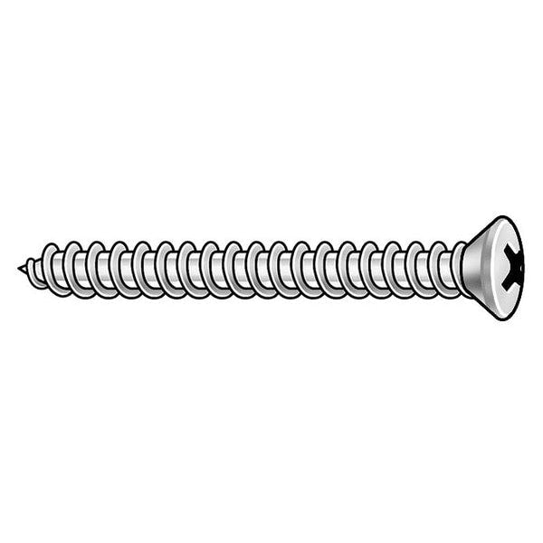 Sheet Metal Screw, #6 x 1-1/4 in, Plain 18-8 Stainless Steel Oval Head Phillips Drive, 100 PK