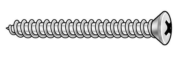 Sheet Metal Screw, #6 x 1/2 in, Plain 18-8 Stainless Steel Oval Head Phillips Drive, 100 PK