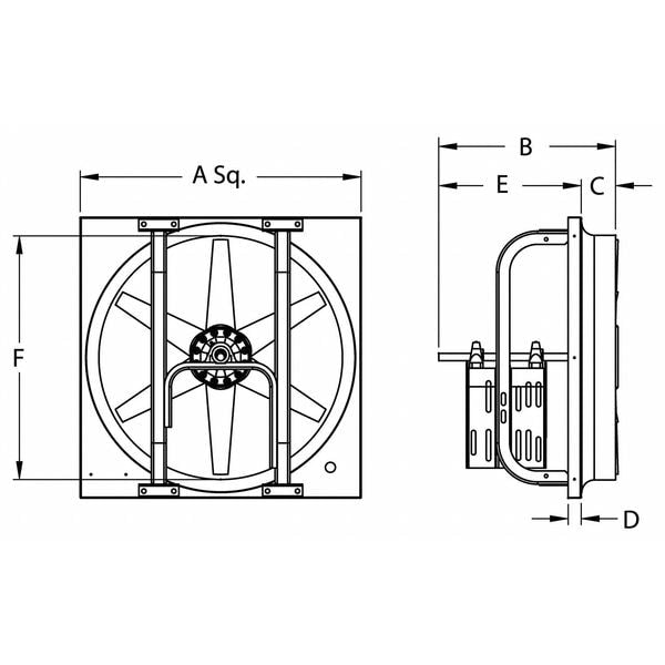 Reversible Fan, 36 In, 115/208-230 V, 2 HP