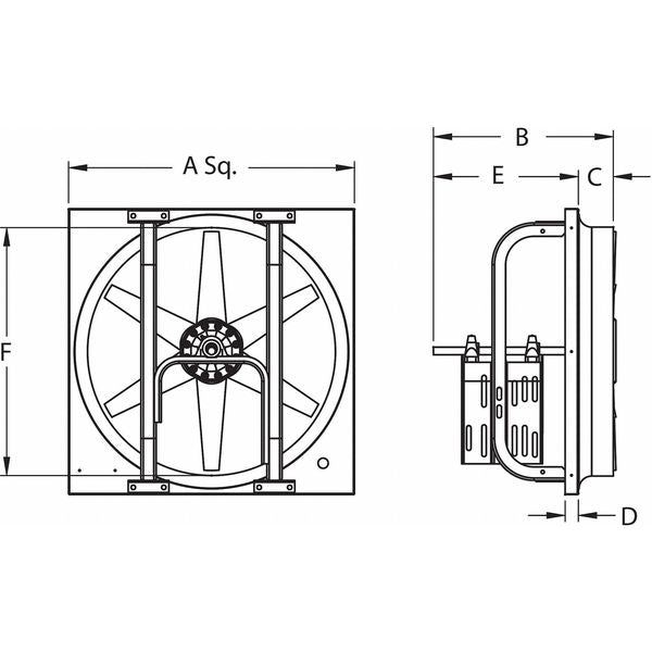 Reversible Fan, W/ Drive Pkg, 208/230/460V