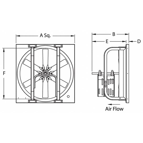 Supply Fan w/Drive Package, Standard Duty, 115V AC, 30 in Blade Dia, 1/4 HP