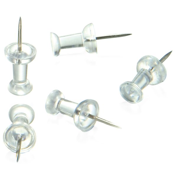 Push Pins, 1/2in, Clear, PK1200
