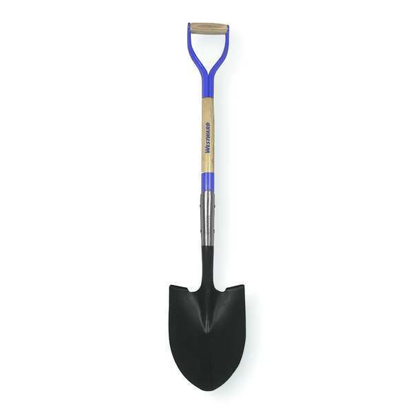 Round Point Shovel, 30 In. Handle, 14 ga.