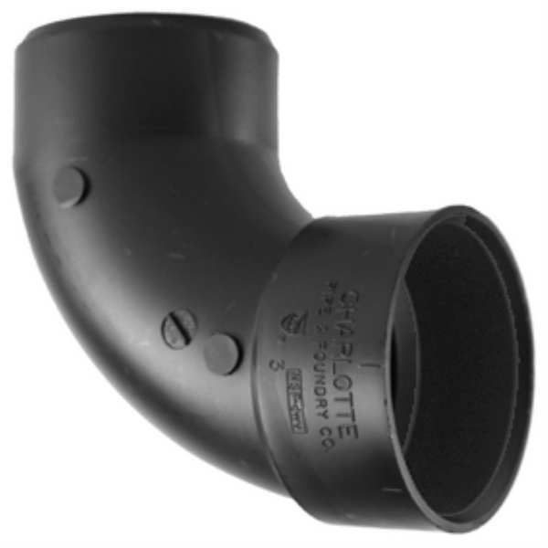 90 Deg Street Elbow, 3 In Hub x Spigot
