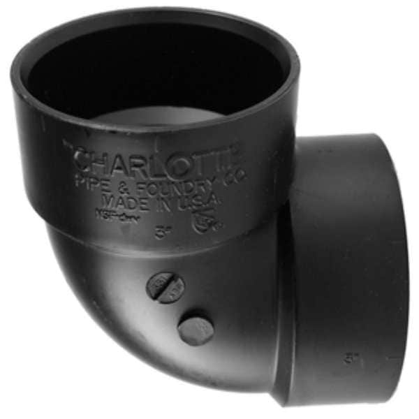 90 Deg Vent Elbow, 2 In Hub