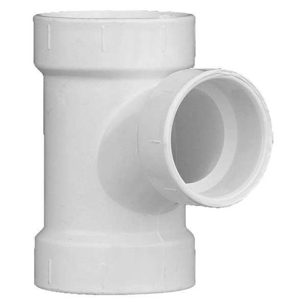 PVC Sanitary Tee, Hub, 2 in x 2 in x 1 1/2 in Pipe Size