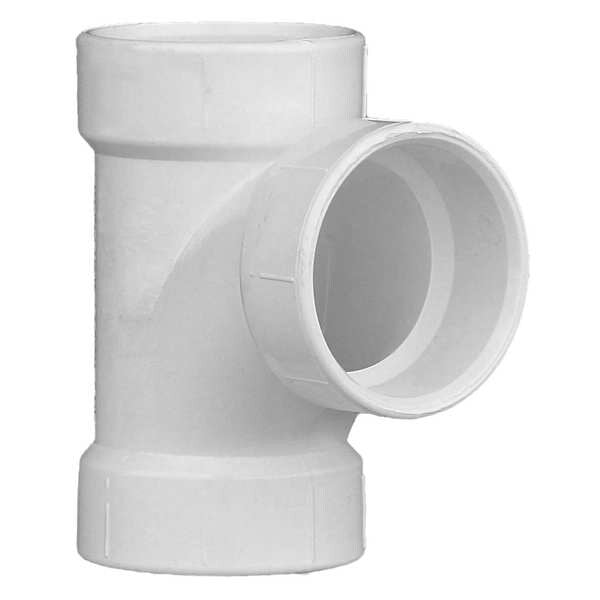 PVC Sanitary Tee, Hub, 1-1/2 in Pipe Size