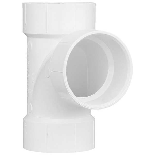 PVC Sanitary Tee, Hub, 3 in Pipe Size