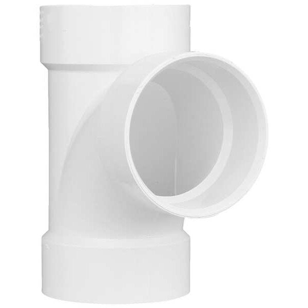 PVC Sanitary Tee, Hub, 4 in Pipe Size