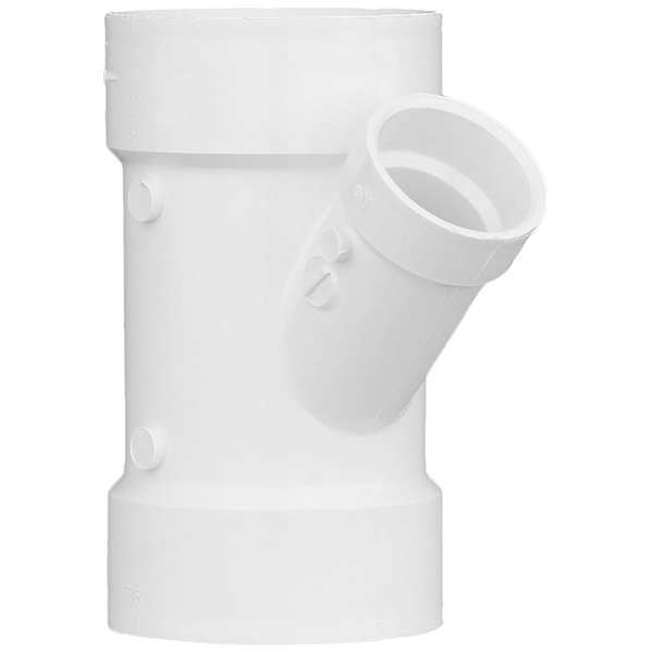 PVC Reducing Wye, Hub, 3 in x 3 in x 1 1/2 in Pipe Size