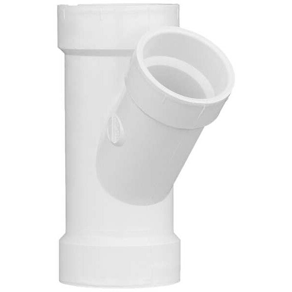 PVC Reducing Wye, Hub, 2 in x 2 in x 1 1/2 in Pipe Size