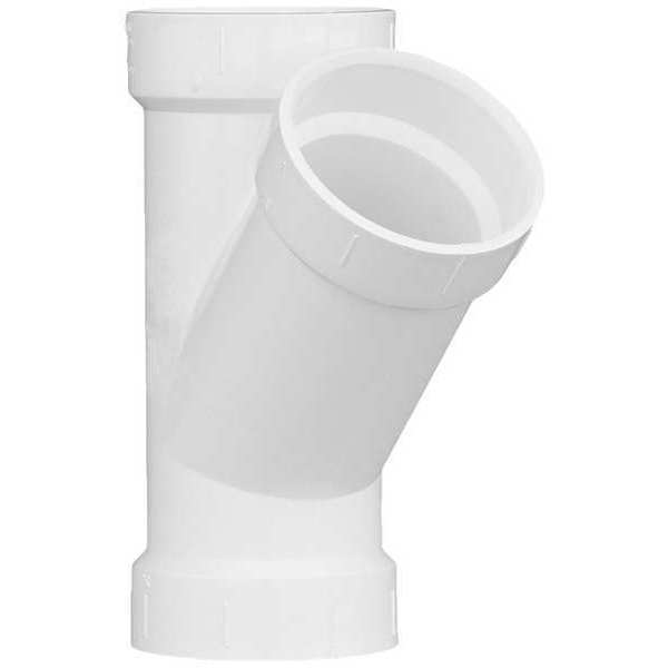 PVC Wye, Hub, 2 in Pipe Size