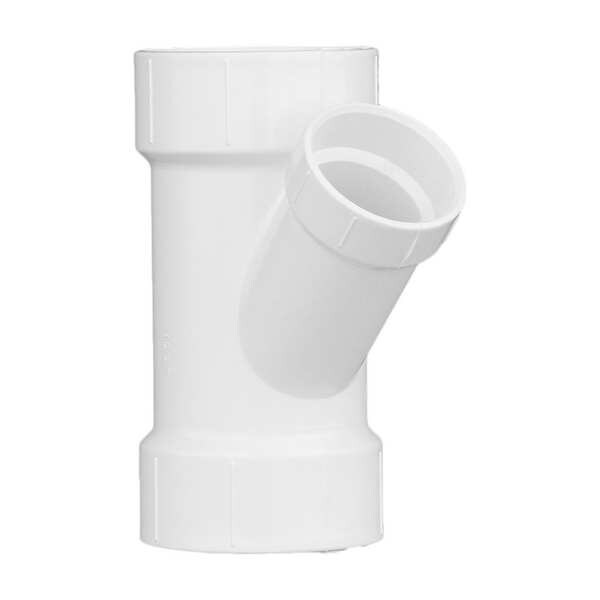 PVC Reducing Wye, Hub, 3 in x 3 in x 2 in Pipe Size