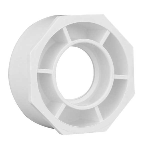 PVC Flush Bushing, Hub x Spigot, 4 in x 2 in Pipe Size