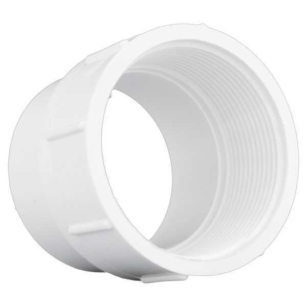 PVC Cleanout Adapter, FNPT x Spigot, 3 in Pipe Size