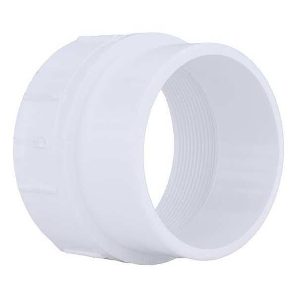 PVC Cleanout Adapter, FNPT x Spigot, 4 in Pipe Size