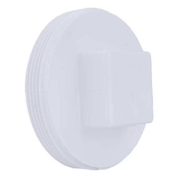 PVC Cleanout Plug, MNPT, 4 in Pipe Size