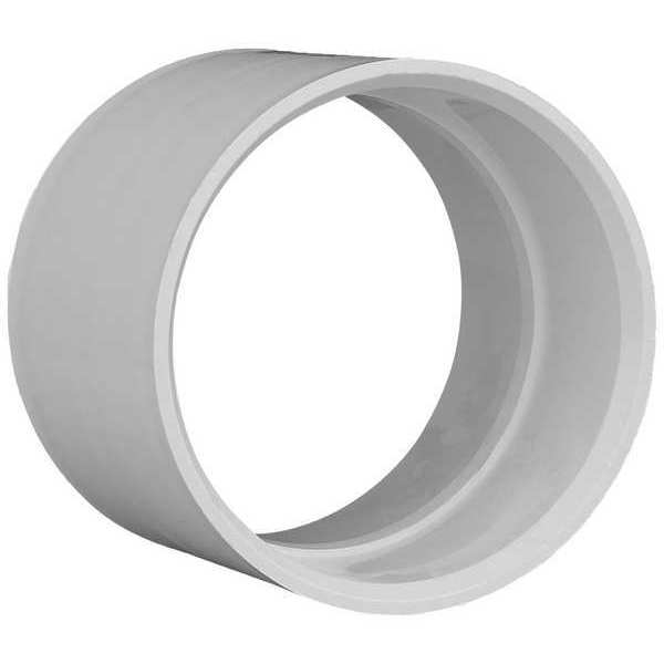 PVC Coupling, Hub, 4 in Pipe Size