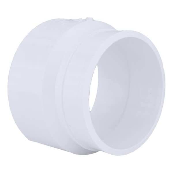 PVC No Hub Adapter, CI No Hub x Hub, 4 in Pipe Size