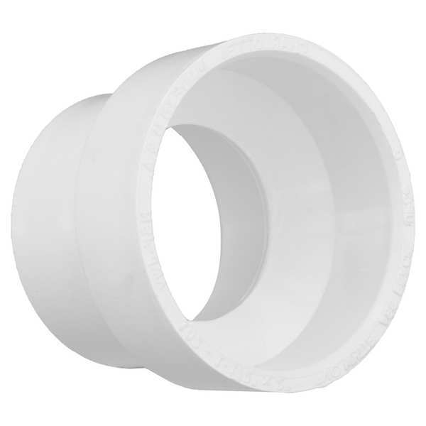 PVC Reducer, Hub, 2 in x 1 1/2 in Pipe Size