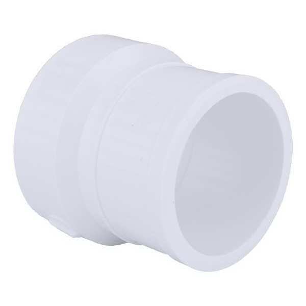 PVC No Hub Adapter, CI No Hub x Hub, 2 in Pipe Size