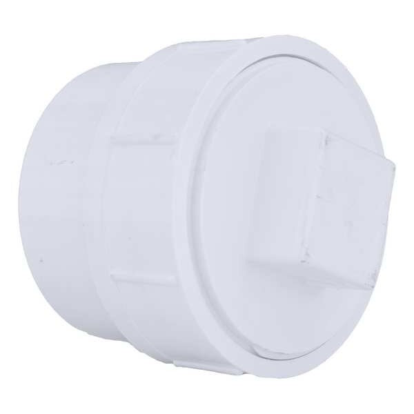 PVC Cleanout Adapter with Plug, FNPT x Spigot, 4 in Pipe Size