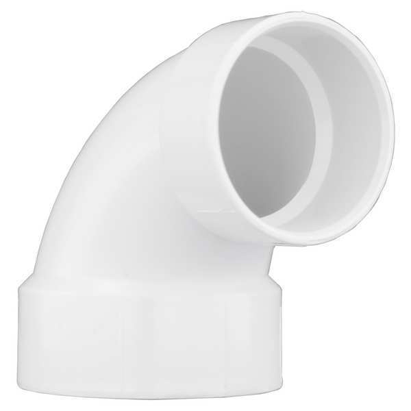 PVC Closet Bend, Hub, 4 in x 3 in Pipe Size