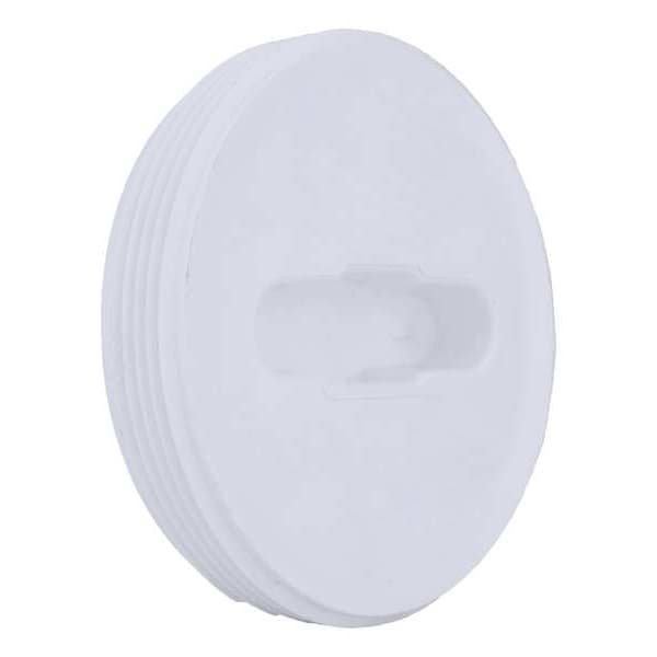 PVC Flush Cleanout Plug, MNPT, 4 in Pipe Size