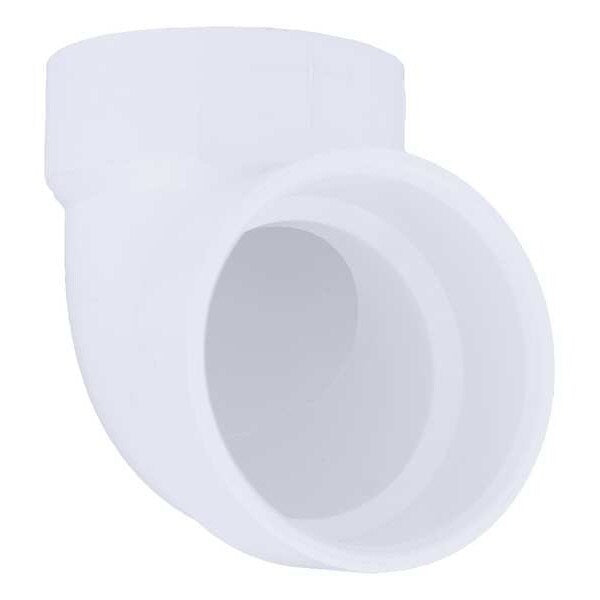 PVC 90 Degree Vent Elbow, Hub, 2 in Pipe Size