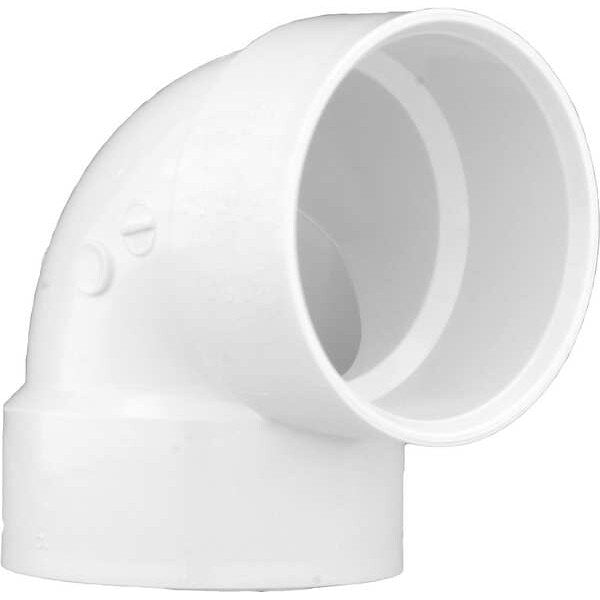 PVC Elbow, 90 Degrees, Vent, Hub, 3 in Pipe Size