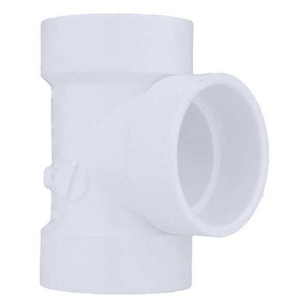 PVC Vent Tee, Hub, 1-1/2 in Pipe Size